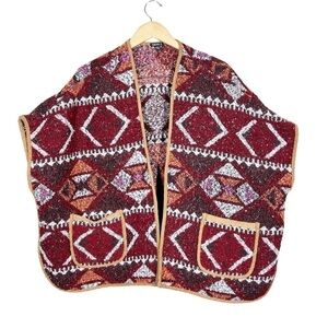 Forever 21 Womens Boho Aztec One Size Shrug Wrap Kimono Sweater Festival